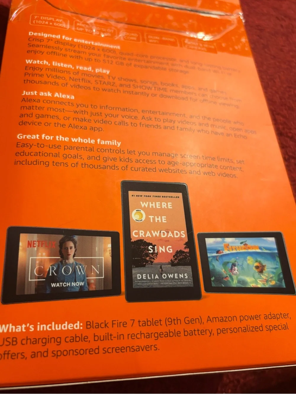 Amazon Fire 7 Tablet with Alexa Black 9th Generation. 16GB . Open box Never used